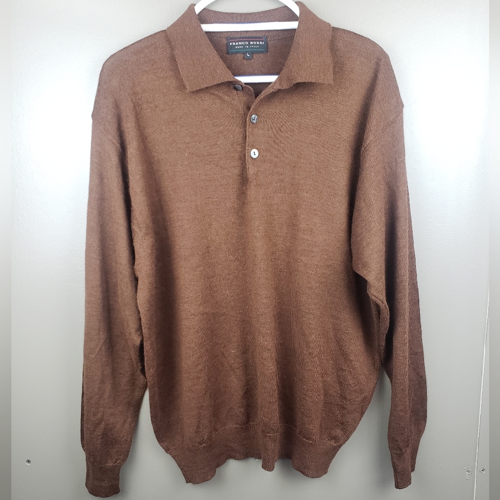 Franco Rossi Made In Italy Mens Long Sleeve Sweater Size Large Wool Acrylic